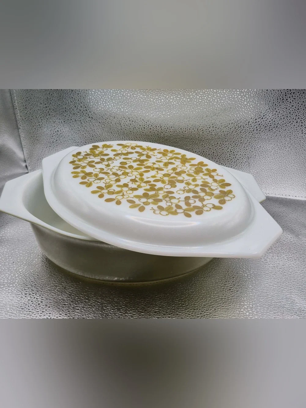 Vintage Pyrex Verde Olive Green 2 1/2 Qt Oval Casserole Dish With Lid 043